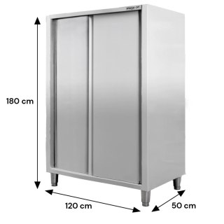 Profesjonalna Szafa Gastronomiczna Nierdzewna 2-Drzwiowa 120x50x180cm | MTP001879