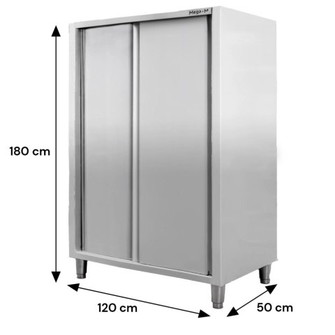 Profesjonalna Szafa Gastronomiczna Nierdzewna 2-Drzwiowa 120x50x180cm | MTP001879