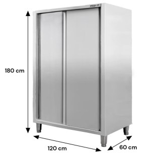 Profesjonalna Szafa Gastronomiczna Nierdzewna 2-Drzwiowa 120x60x180cm | MTP001882