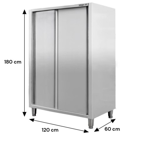 Profesjonalna Szafa Gastronomiczna Nierdzewna 2-Drzwiowa 120x60x180cm | MTP001882
