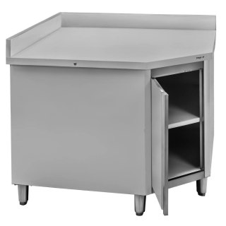 Profesjonalny Stół Gastronomiczny Narożny Szafką Nierdzewny 100x60x85 | MTP001688