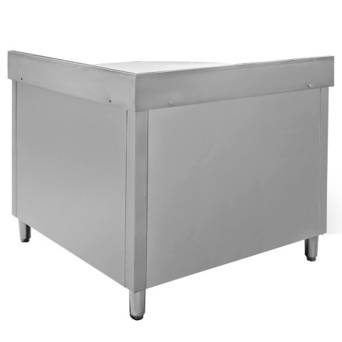 Profesjonalny Stół Gastronomiczny Narożny Szafką Nierdzewny 100x60x85 | MTP001688