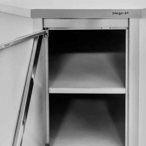 Profesjonalny Stół Gastronomiczny Narożny Szafką Nierdzewny 100x60x85 | MTP001688