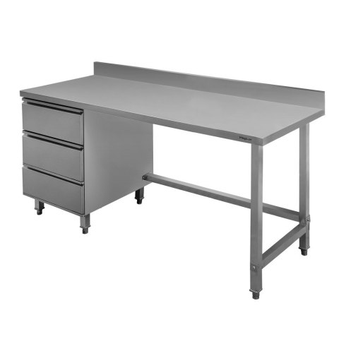 Profesjonalny Stół Gastronomiczny Nierdzewny z Blokiem Szuflad 180x60x85 | MTP001738