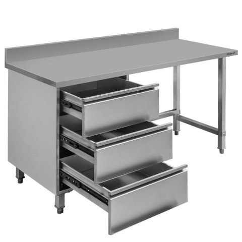 Profesjonalny Stół Gastronomiczny Nierdzewny z Blokiem Szuflad 180x60x85 | MTP001738