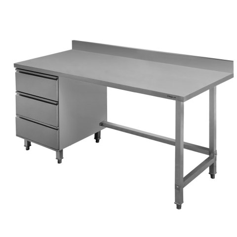 Profesjonalny Stół Gastronomiczny Nierdzewny z Blokiem Szuflad 180x70x85 | MTP001735