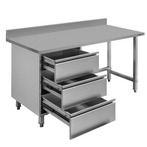 Profesjonalny Stół Gastronomiczny Nierdzewny z Blokiem Szuflad 180x70x85 | MTP001735
