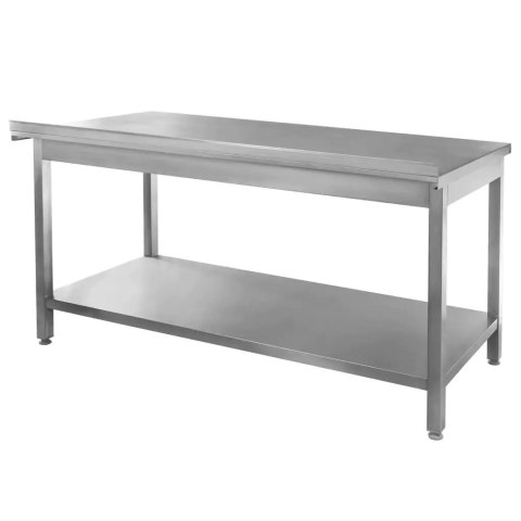 Profesjonalny Stół Gastronomiczny z Połką i Rantem Nierdzewny 180x70x85 | MTP003211