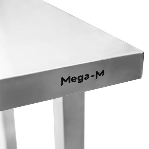 Stół Gastronomiczny Centralny z Półką i 6 Nogami 220x80x85 cm Stal Nierdzewna | MTP001752