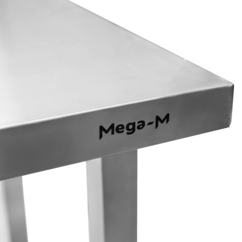 Stół Gastronomiczny Centralny z Półką i 6 Nogami 220x80x85 cm Stal Nierdzewna | MTP001752