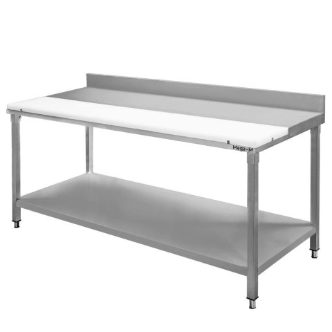 Stół Gastronomiczny Masarski z Płytą Polietylenową 180x70x85cm Nierdzewny | MTP001868
