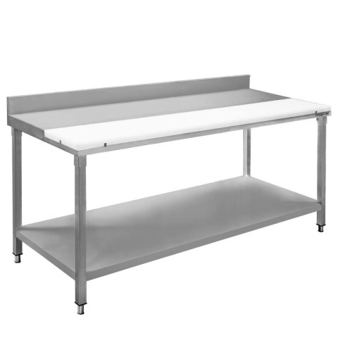 Stół Gastronomiczny Masarski z Płytą Polietylenową 180x70x85cm Nierdzewny | MTP001868