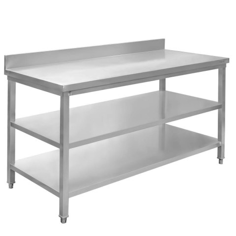 Stół Gastronomiczny Przyścienny z 2 Półkami 1500x700x850mm | MTP001759