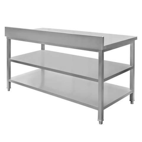 Stół Gastronomiczny Przyścienny z 2 Półkami 1500x700x850mm | MTP001759