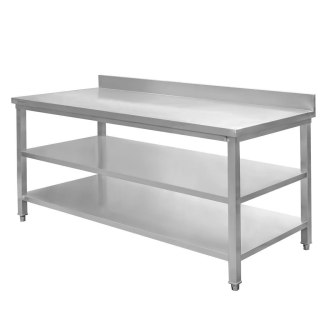 Stół Gastronomiczny Przyścienny z 2 Półkami 1800x700x850mm | MTP001760
