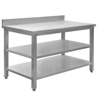 Stół Gastronomiczny Przyścienny z 2 Półkami 1200x600x850mm | MTP001762