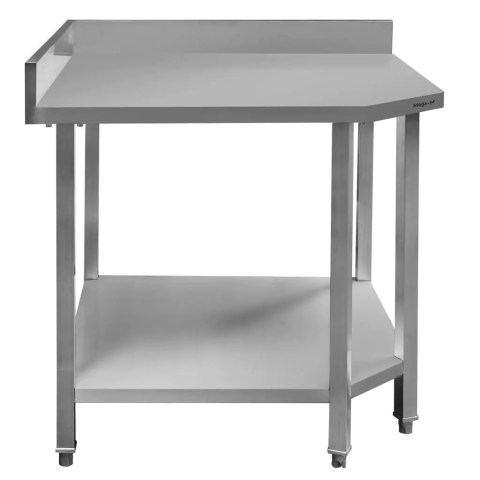 Stół Gastronomiczny Roboczy Narożny z Półką 90x70x85cm Stal Nierdzewna | MTP001687