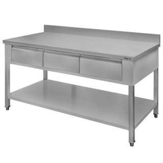 Stół Gastronomiczny Roboczy z Półką i Szufladami 150x70x85 cm Stal Nierdzewna | MTP001731