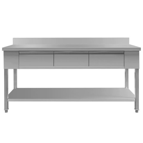 Stół Gastronomiczny Roboczy z Półką i Szufladami 180x60x85 cm Stal Nierdzewna | MTP001693