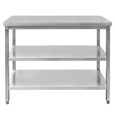 Stół Gastronomiczny ze Stali Nierdzewnej Centralny z 2 Półkami 100x60x85 cm | MTP001765