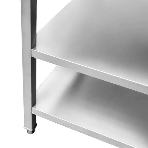 Stół Gastronomiczny ze Stali Nierdzewnej Centralny z 2 Półkami 100x60x85 cm | MTP001765