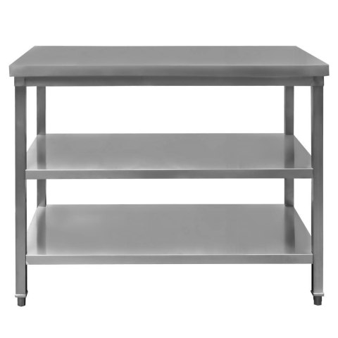 Stół Gastronomiczny ze Stali Nierdzewnej Centralny z 2 Półkami 100x60x85 cm | MTP001765
