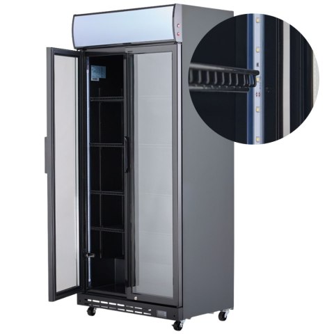 Czarna Szafa Witryna Chłodnicza Przeszklona 2-Drzwiowa 569l | STALGAST 850590