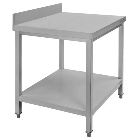 Stół Gastronomiczny ze Stali Nierdzewnej Przyścienny z Półką 80x60x85 cm | MTP005093