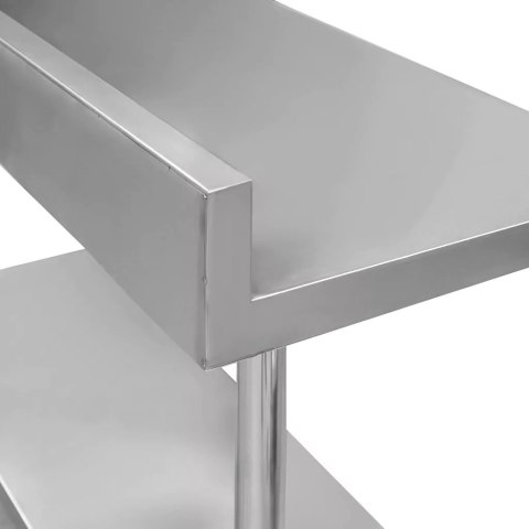 Stół Gastronomiczny ze Stali Nierdzewnej Przyścienny z Półką Standard 140x70x85 cm | MTP004391
