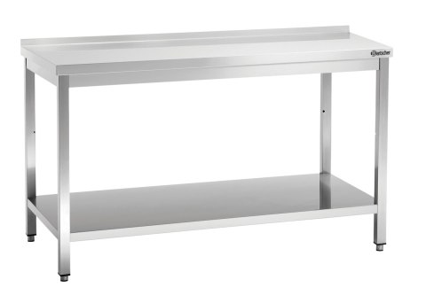 Stół Przyścienny z Półką Nierdzewny 1600x700x850mm | BARTSCHER 312167