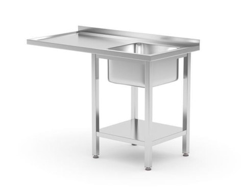 Stół ze Zlewem Półką Skręcany Prawy 1200x700x850mm | HENDI 237526