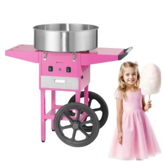 Urządzenie do Waty Cukrowej z Wózkiem 1130W Pastelowy Różowy | HENDI 282809