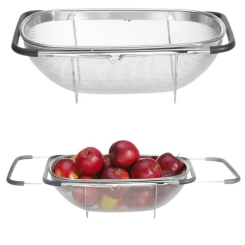 Cedzak Rozsuwany Na Zlew 360x240x115 mm Stalowy | HENDI 535219