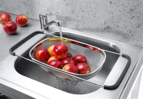 Cedzak Rozsuwany Na Zlew 360x240x115 mm Stalowy | HENDI 535219