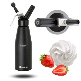Czarny Syfon do Bitej Śmietany Dekorator 1l Nowy Model | HENDI 588598