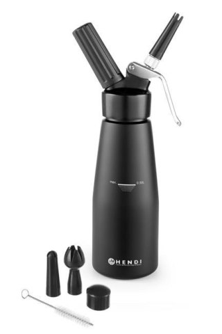 Czarny Syfon do Bitej Śmietany Dekorator 1l Nowy Model | HENDI 588598