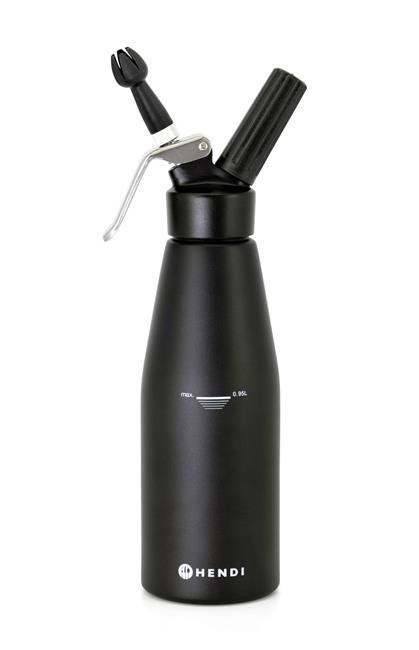 Czarny Syfon do Bitej Śmietany Dekorator 1l Nowy Model | HENDI 588598