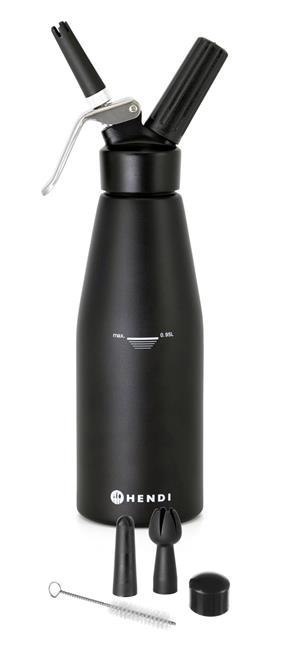 Czarny Syfon do Bitej Śmietany Dekorator 1l Nowy Model | HENDI 588598