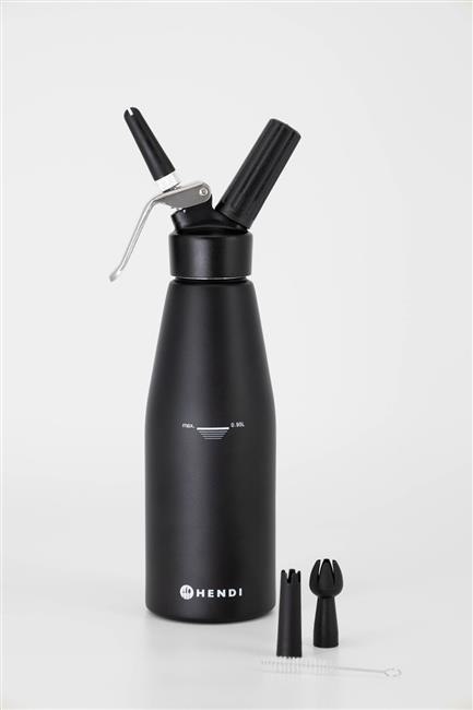 Czarny Syfon do Bitej Śmietany Dekorator 1l Nowy Model | HENDI 588598