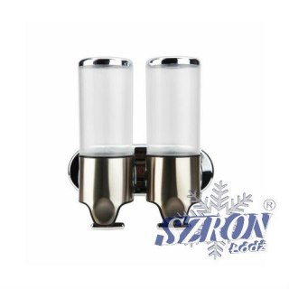 Dozownik Mydła Podwójny 2x450ml Przezroczysty | SZRON HSD-8011