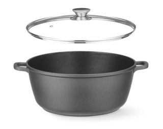 Garnek z Powłoką Nieprzywierającą 7l Okrągły Czarny 367x290x122 | HENDI 611029