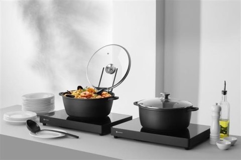 Garnek z Powłoką Nieprzywierającą 7l Okrągły Czarny 367x290x122 | HENDI 611029