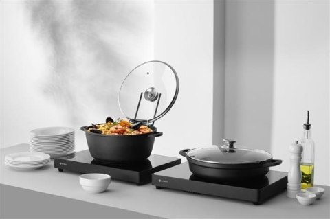 Garnek z Powłoką Nieprzywierającą 7l Okrągły Czarny 367x290x122 | HENDI 611029