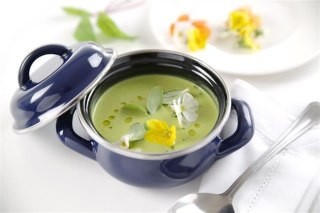 Garnek do Zup i Sosów z Pokrywką Niebieski 0,5l 115x95mm | HENDI 625804