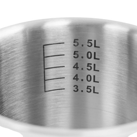 Garnek ze Stali Nierdzewnej Aisi 443 Wysoki z Pokrywą Pro 6l 20x20 cm | MTP005027