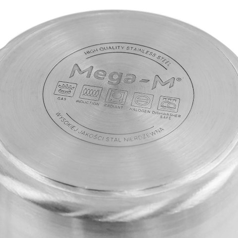 Garnek ze Stali Nierdzewnej Aisi 443 Wysoki z Pokrywą Pro 6l 20x20 cm | MTP005027