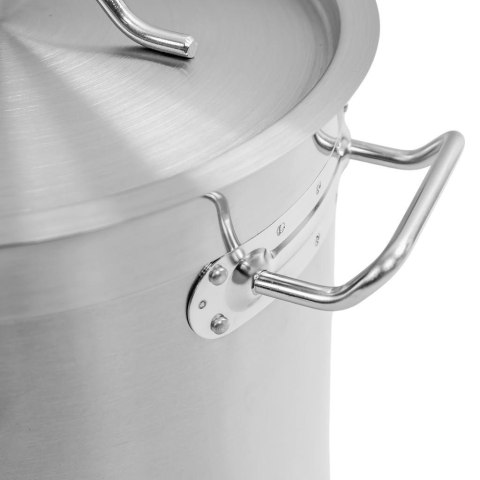 Garnek ze Stali Nierdzewnej Aisi 443 Wysoki z Pokrywką Pro 12l 25x25 cm | MTP005028