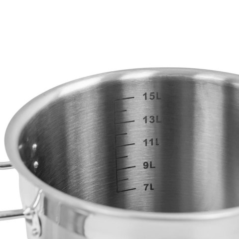Garnek ze Stali Nierdzewnej Aisi 443 Wysoki z Pokrywką Pro 17l 28x28 cm | MTP005029