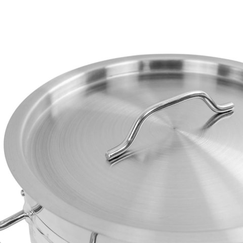 Garnek ze Stali Nierdzewnej Aisi 443 Wysoki z Pokrywką Pro 17l 28x28 cm | MTP005029