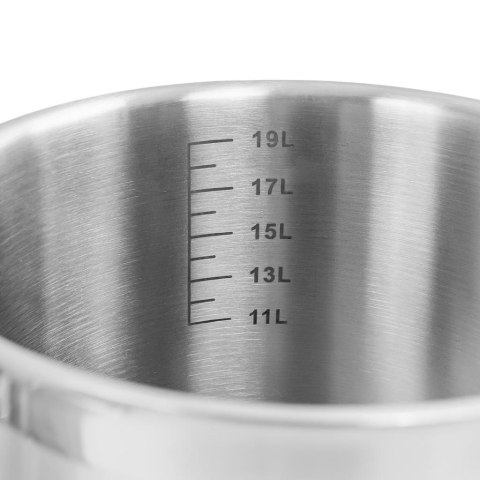 Garnek ze Stali Nierdzewnej Aisi 443 Wysoki z Pokrywką Pro 21l 30x30 cm | MTP005030